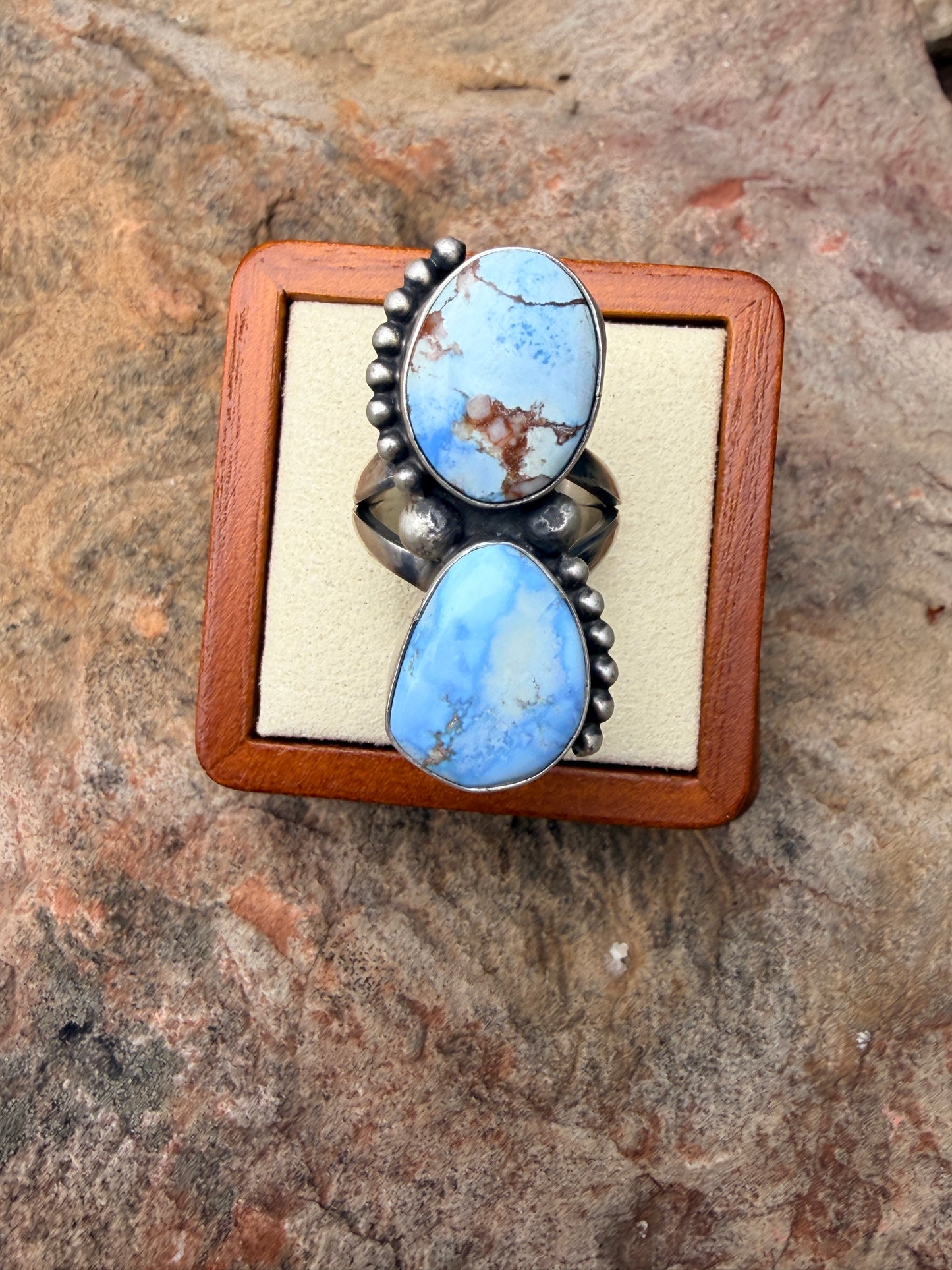 Sheila Becent Golden Hills Turquoise
Sterling Silver Ring Size 8.5