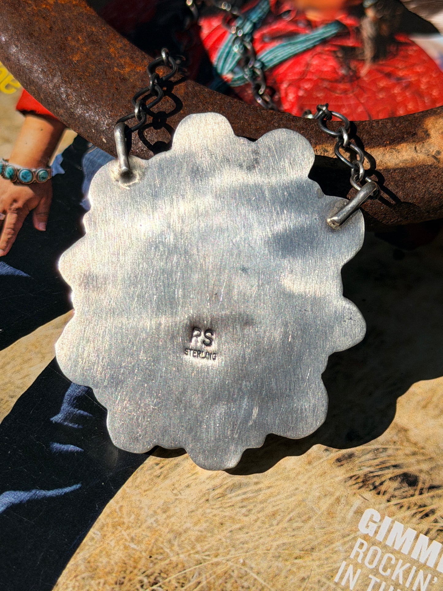 Native Made White Buffalo & Sterling Silver Necklace