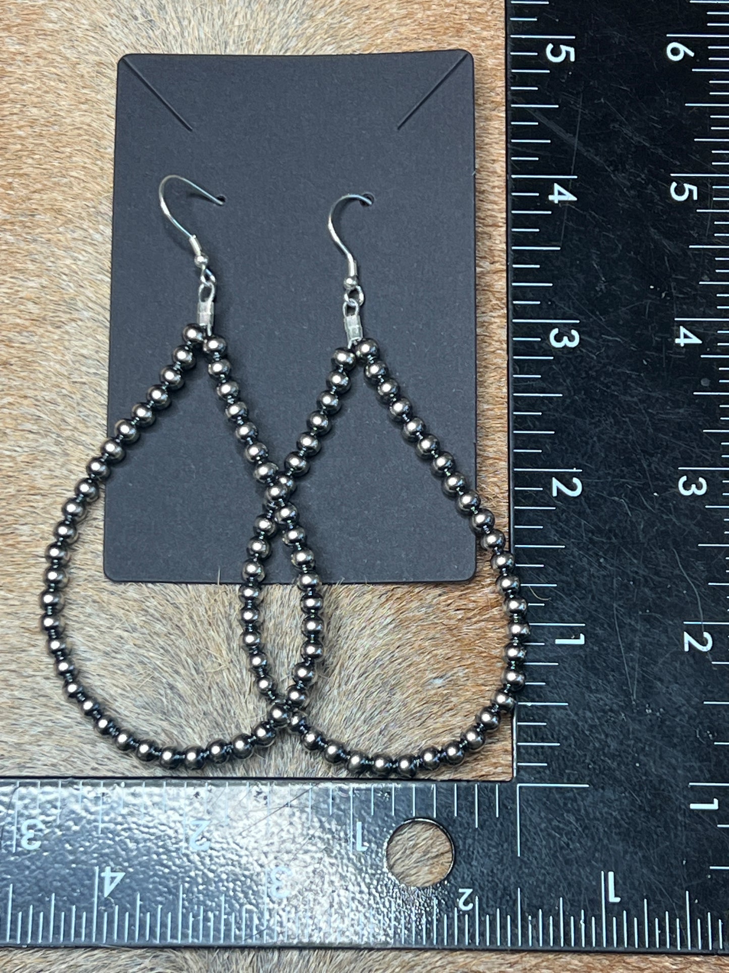 4" 4mm Silver Pearl Loop Earrings