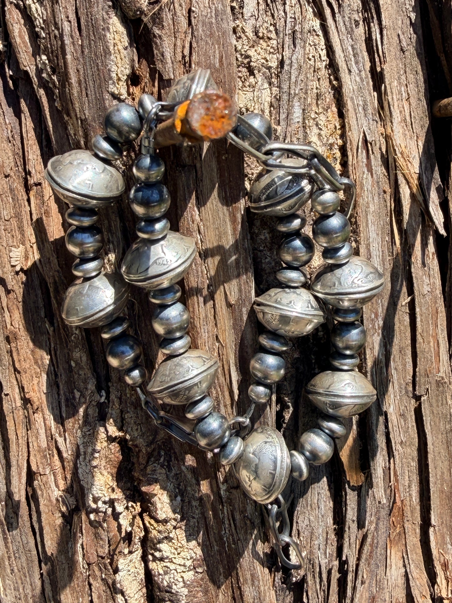 Mercury Dime Coin Bracelet with Round and Saucer Pearls