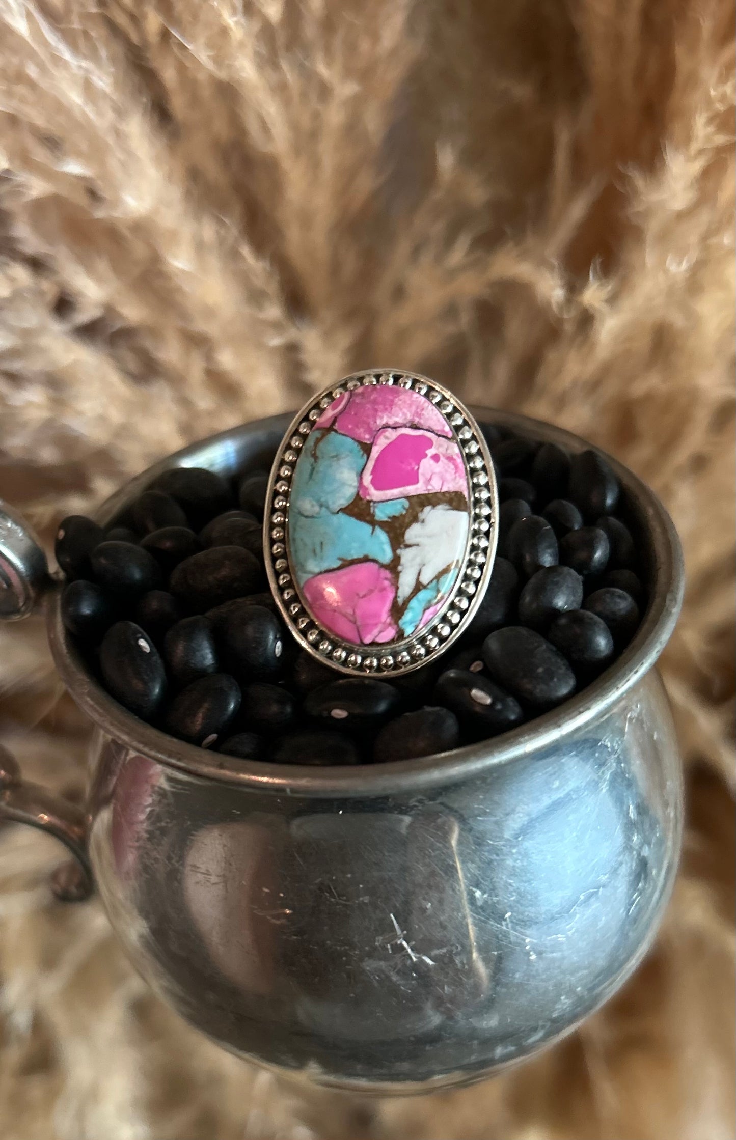 Adjustable Cotton Candy Ring with Rope Design by Hada