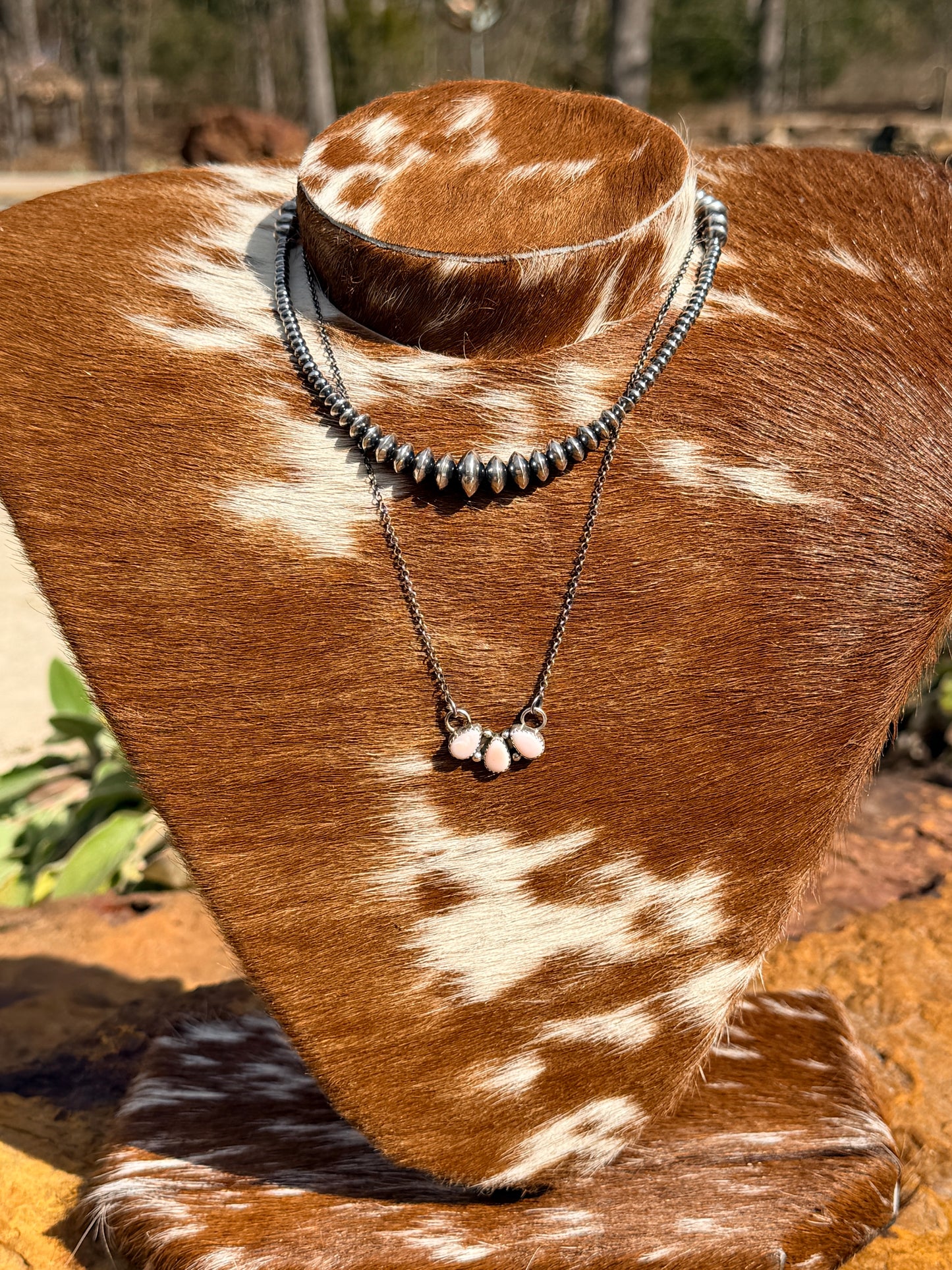Authentic Navajo Pink Conch Necklace by Maxine Ramirez