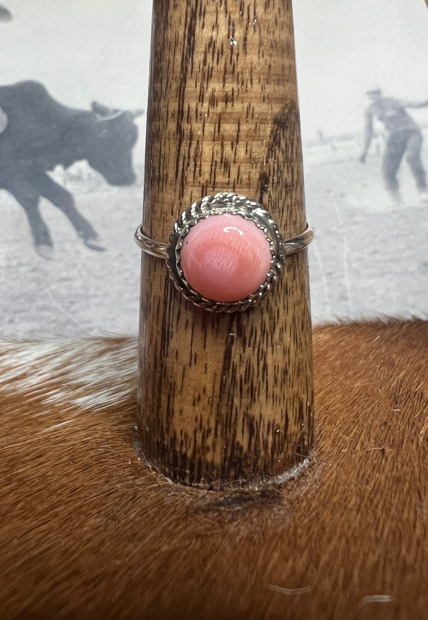 Pink Conch Ring by Ester White size 7.5