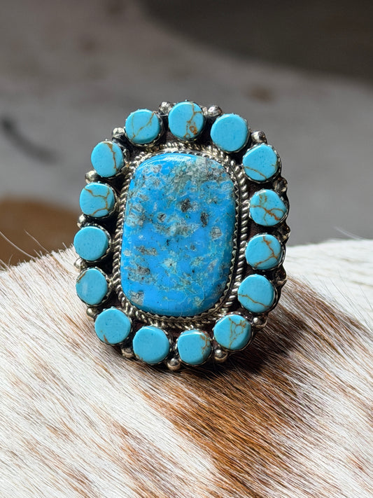 Large Adjustable Cluster Ring by Etcitty