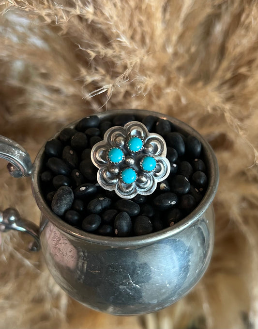 Adjustable Native American Flower Ring by T Yazzie