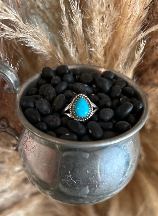 Turquoise Tear drop Ring by Judy Largo size 6