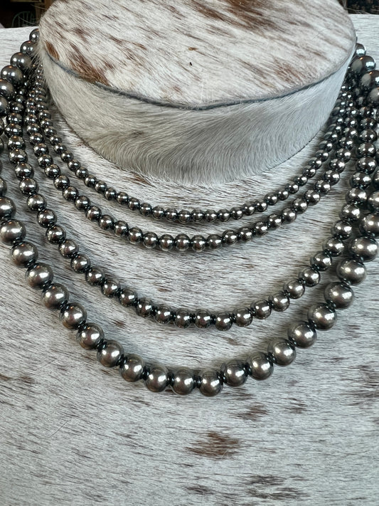 Build your own Sterling Silver Pearl Necklace 4-5-6-8-10-12-14 mm