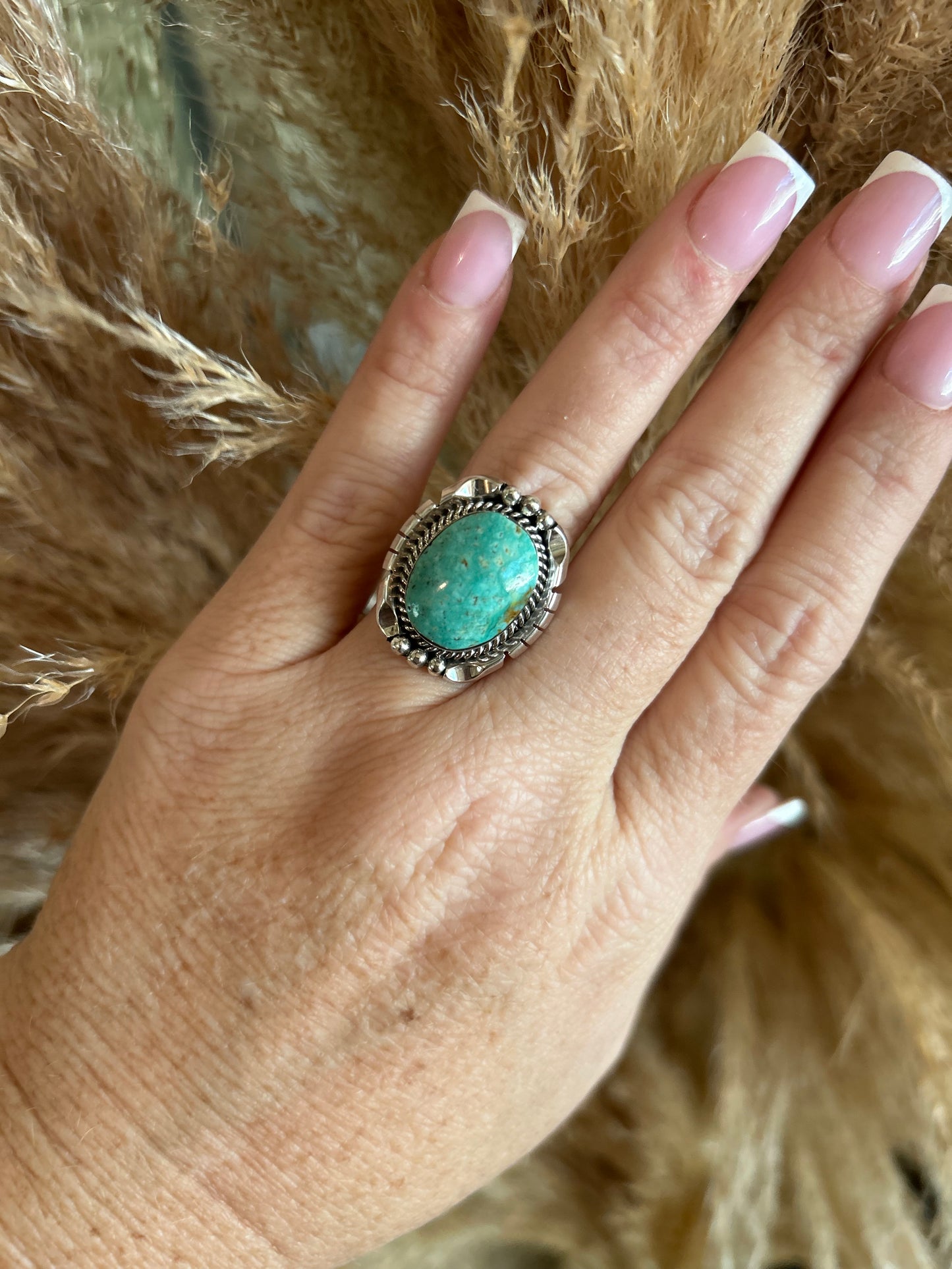 Samuel Yellowhair Native Turquoise Ring size 8