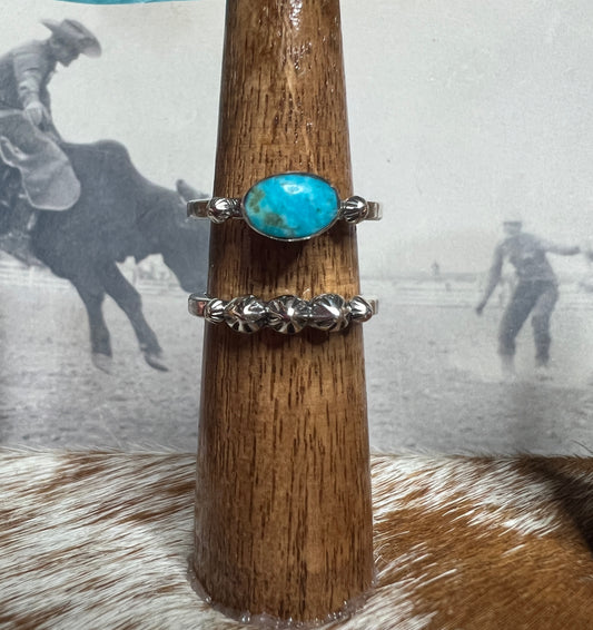 Double Stacker Ring by Navajo Artist Sonyei Coho size 5.5