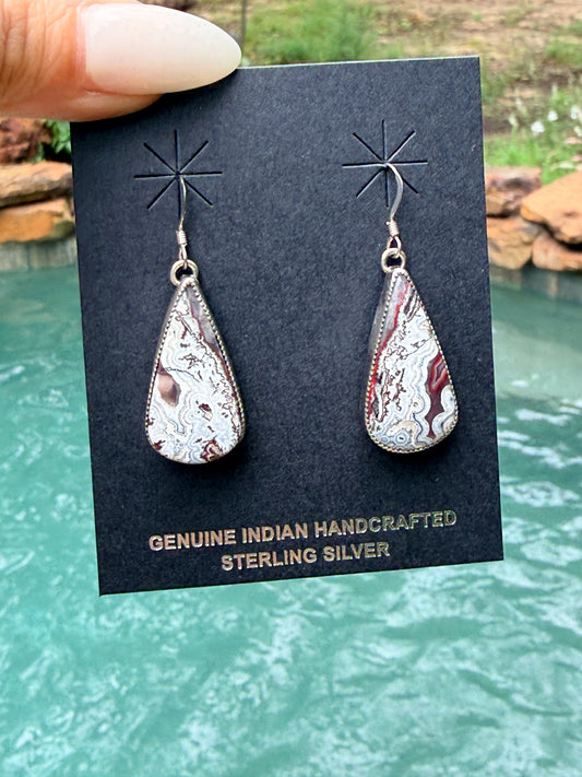 Authentic Wild Horse Teardrop Navajo Artist Stamped Earrings