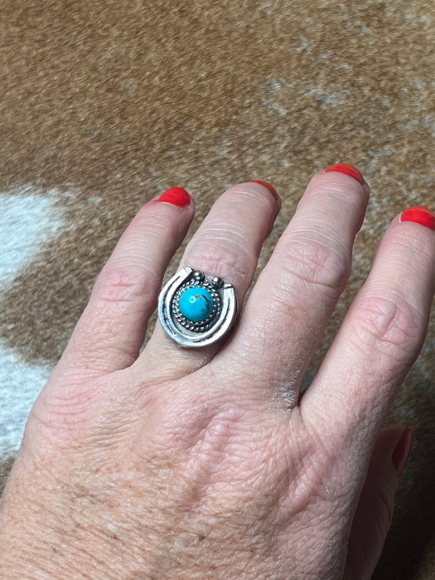 Turquoise Horseshoe Ring size 8.5