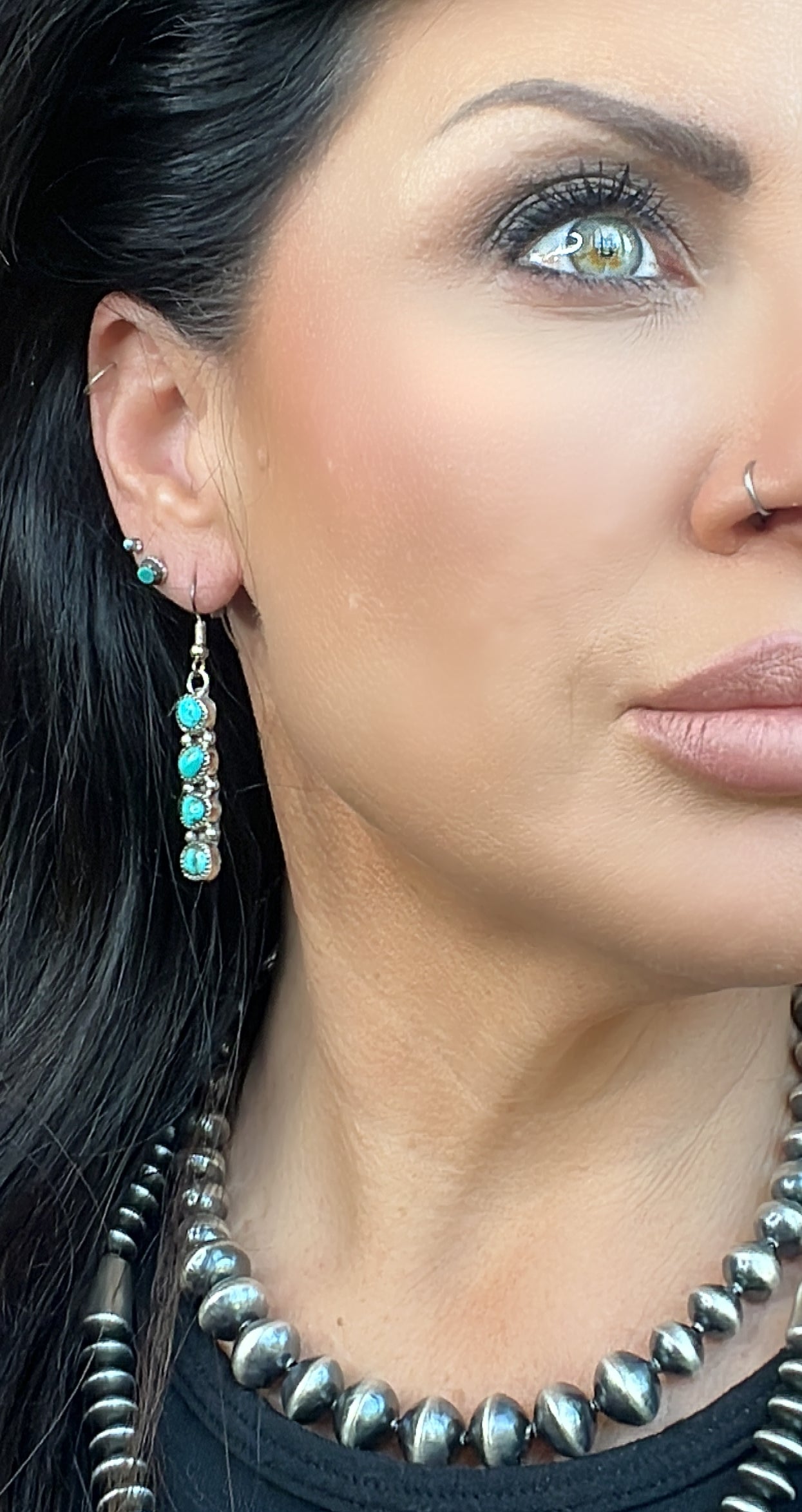 4 Stone Dangle Earrings by Maxine Ramirez