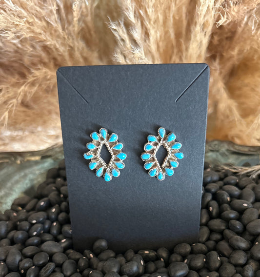 Native American Zuni Turquoise Post Earrings