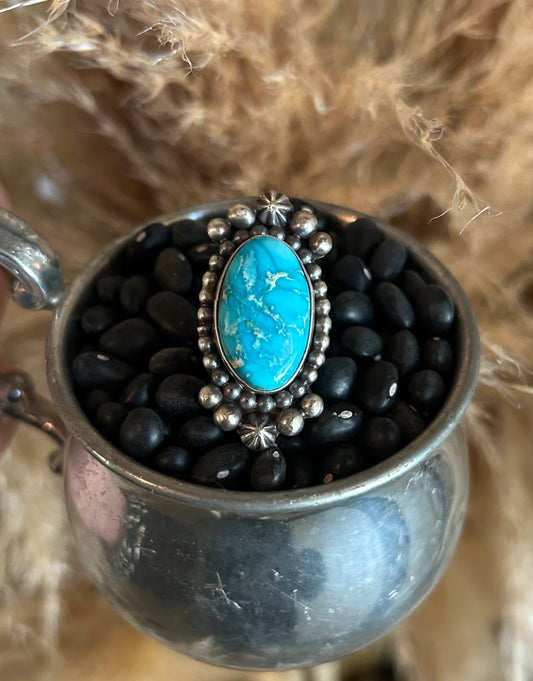 White Water Turquoise Ring by Yellowhorse size 6.5