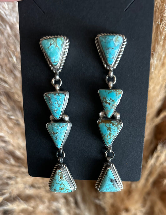 Turquoise Mine Number 8 Gorgeous Dangle Earrings by Judith Dixon
