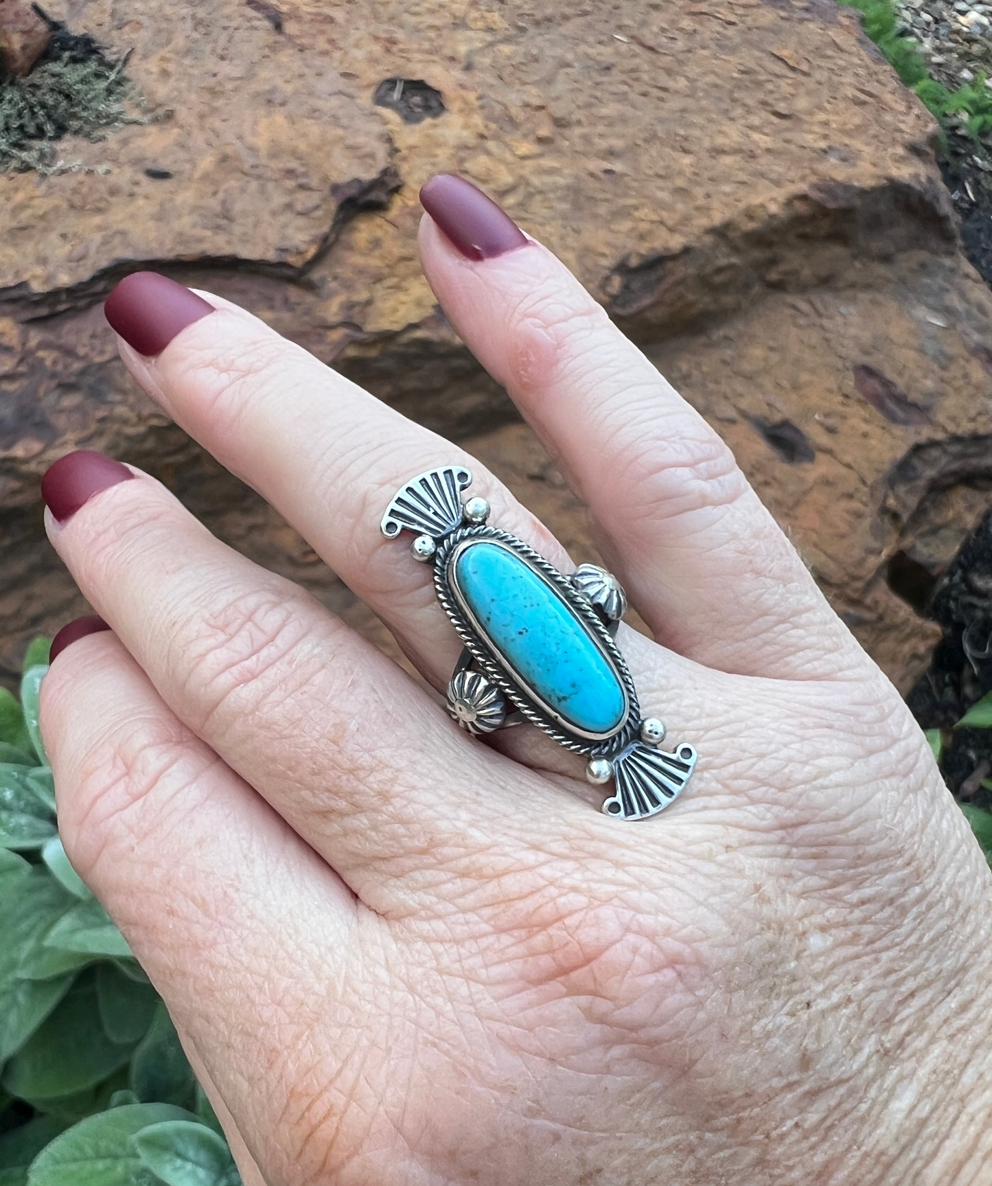 Turquoise Ring by M Benally size 7