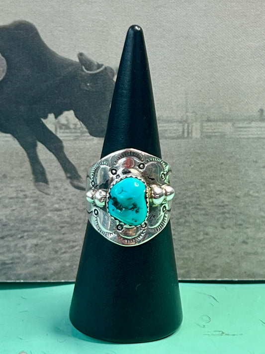Turquoise and Sterling Silver Ring size  9