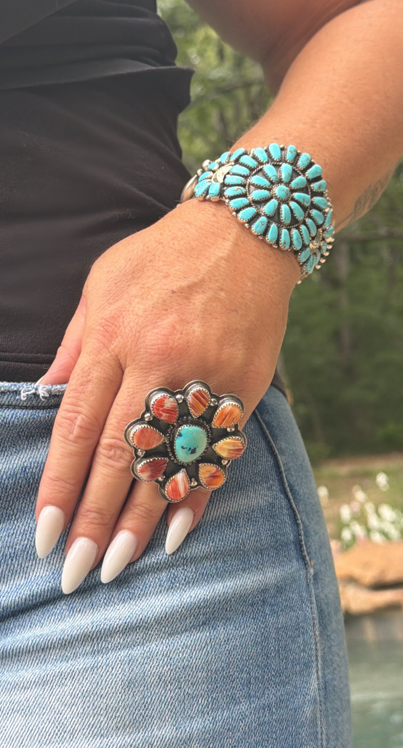 Native Made Cluster Kingman Cuff by Jude Perry