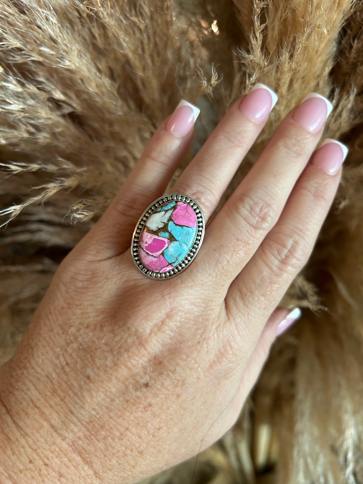 Adjustable Cotton Candy Ring with Rope Design by Hada