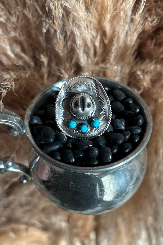 Turquoise Cowboy Hat Ring by Bobble Platero