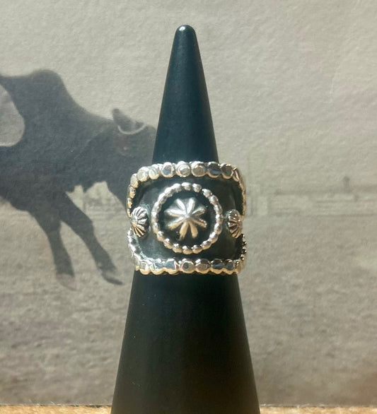 Native American Navajo Sterling Silver Stardrop Ring