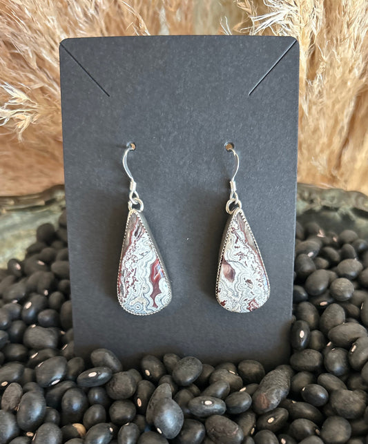 Authentic Wild Horse Teardrop Navajo Artist Stamped Earrings
