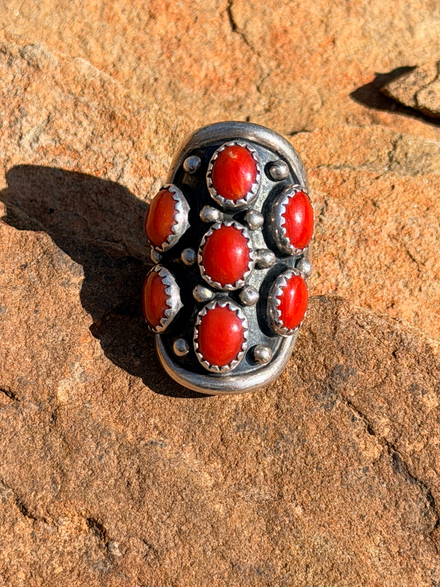 Red Coral Mediterranean Ring Size 6
