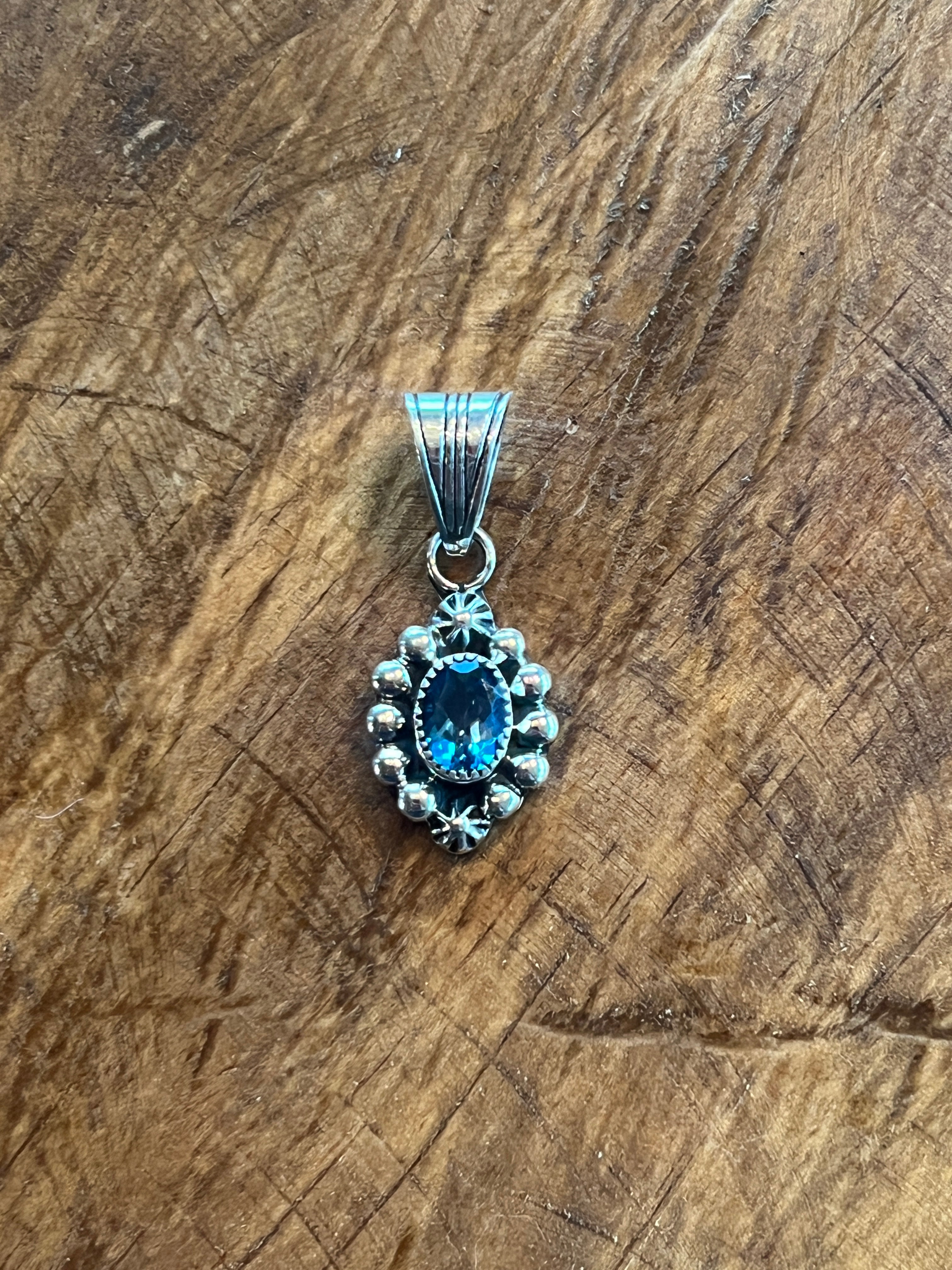 Handmade Native American Pendant by Navajo Artist Mike Smith, Topaz ...