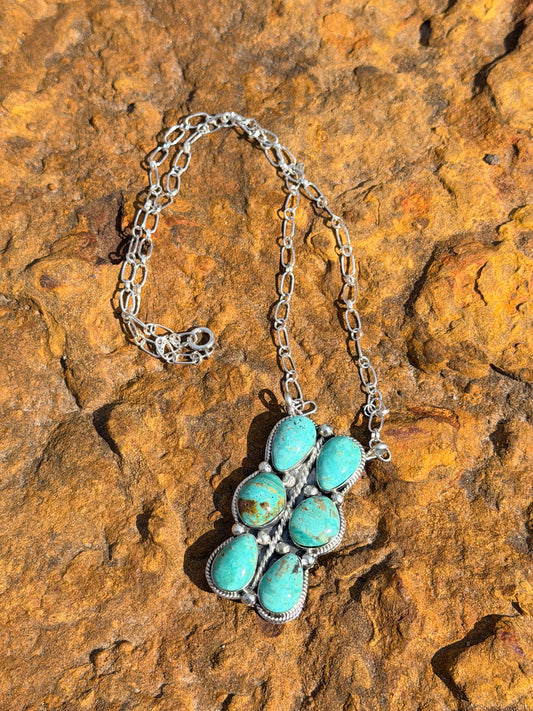 6 Stone Sonoran Gold Turquoise Necklace