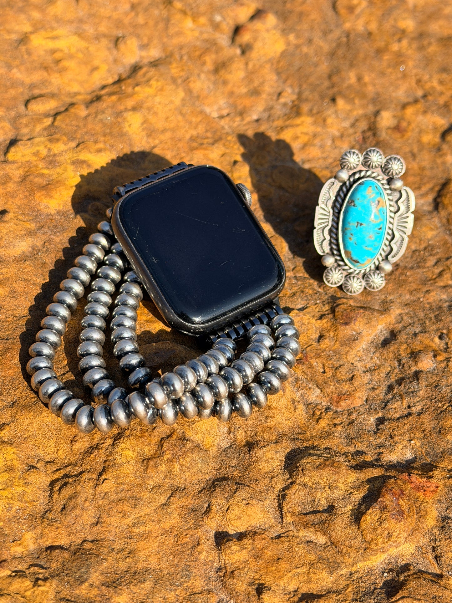 Navajo Pearl Stretch Apple Watch Band