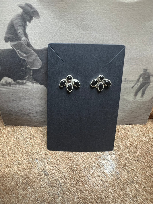 Native Made Cluster Onyx Post Earrings