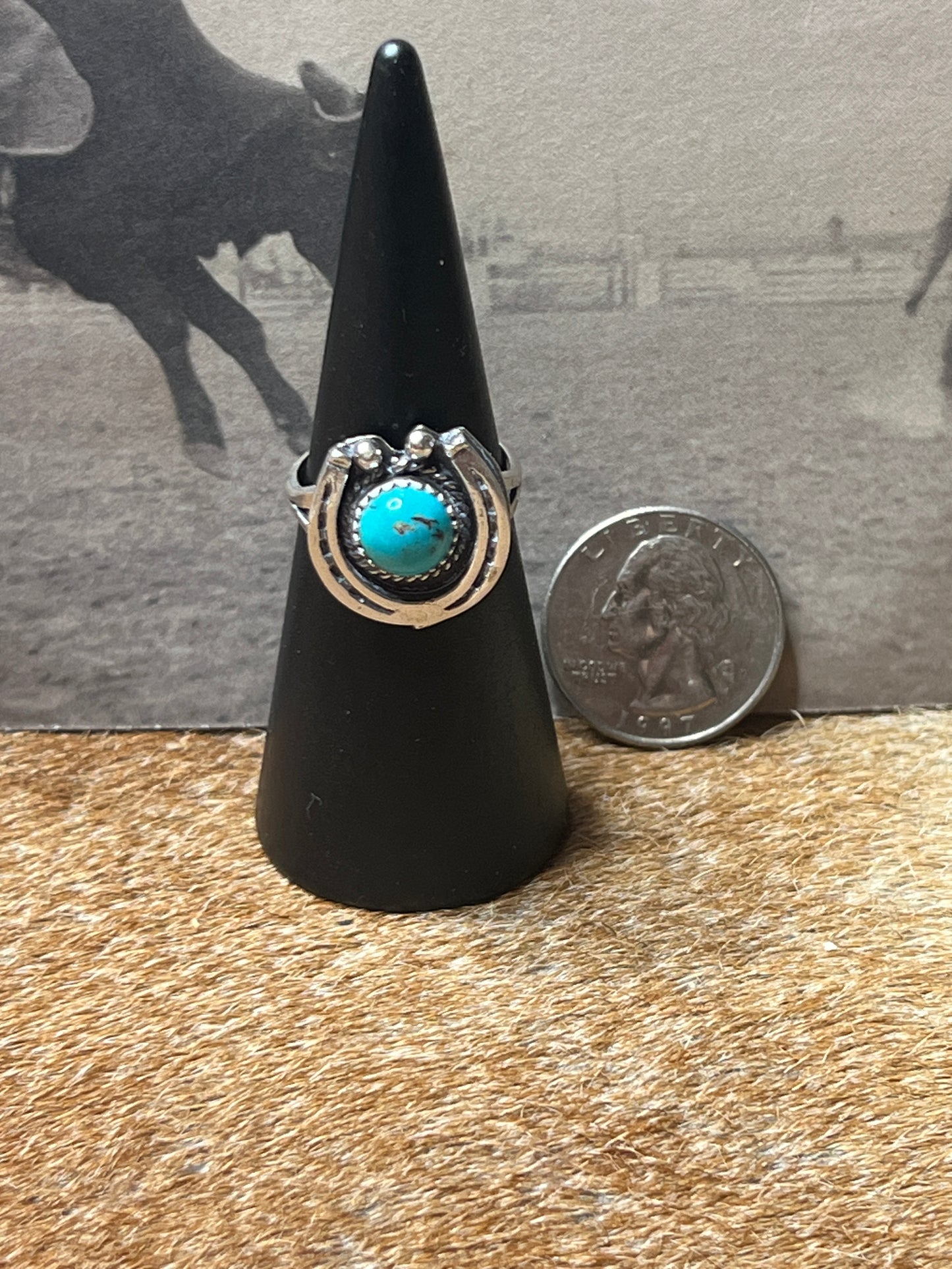 Turquoise Horseshoe Ring size 8.5