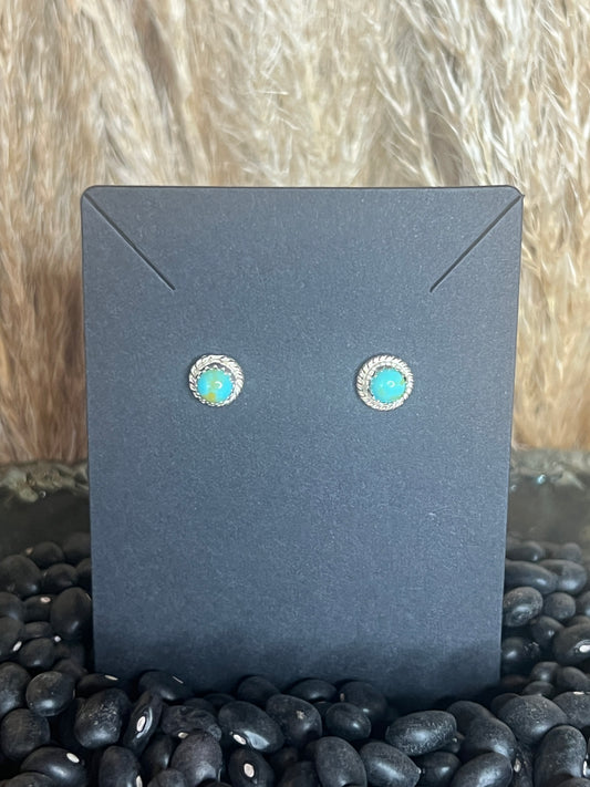 Navajo Sterling Silver Turquoise Post Earring's By Theophilia Charley