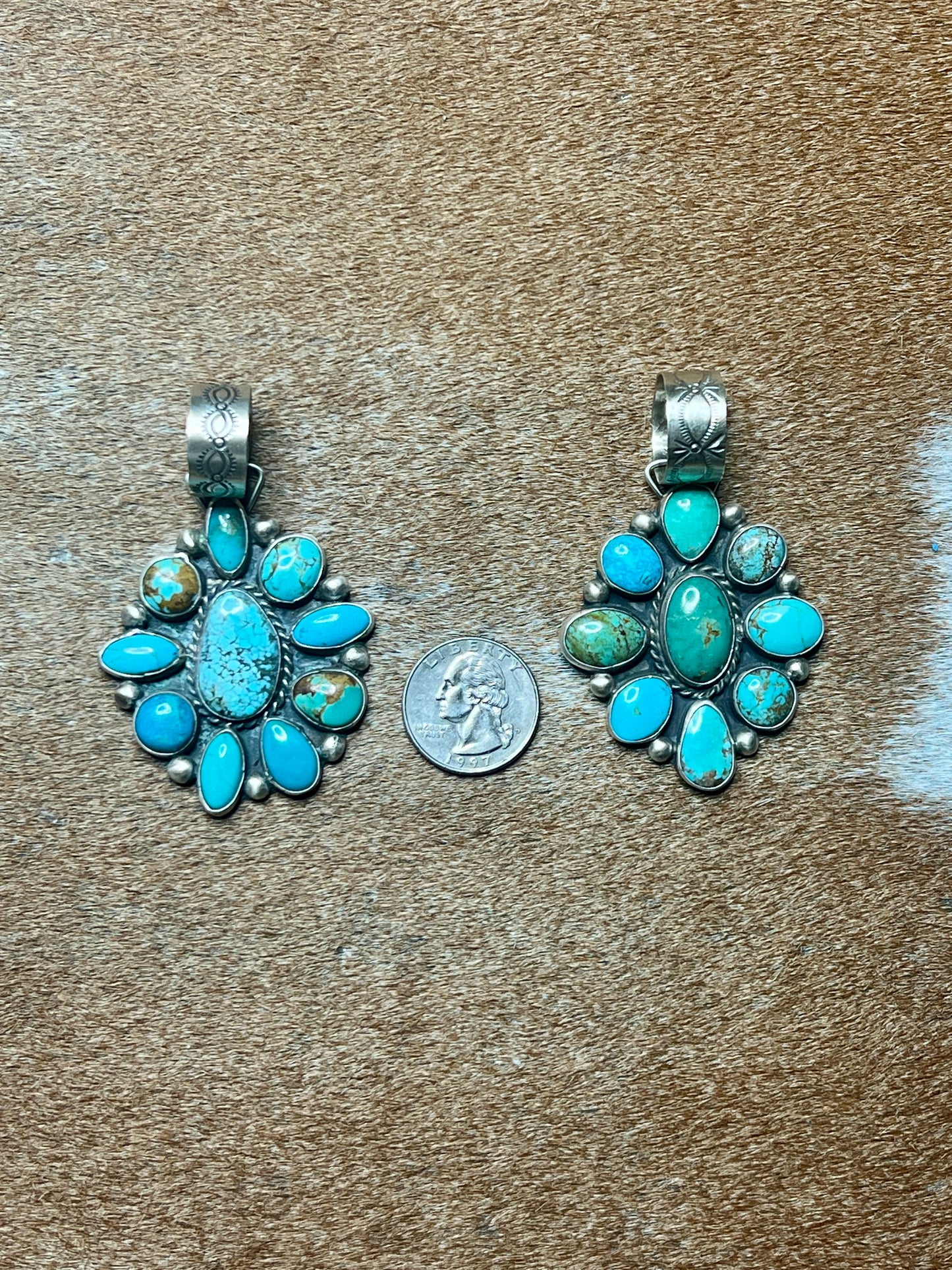 Large Cluster Turquoise Pendant by Geraldine James