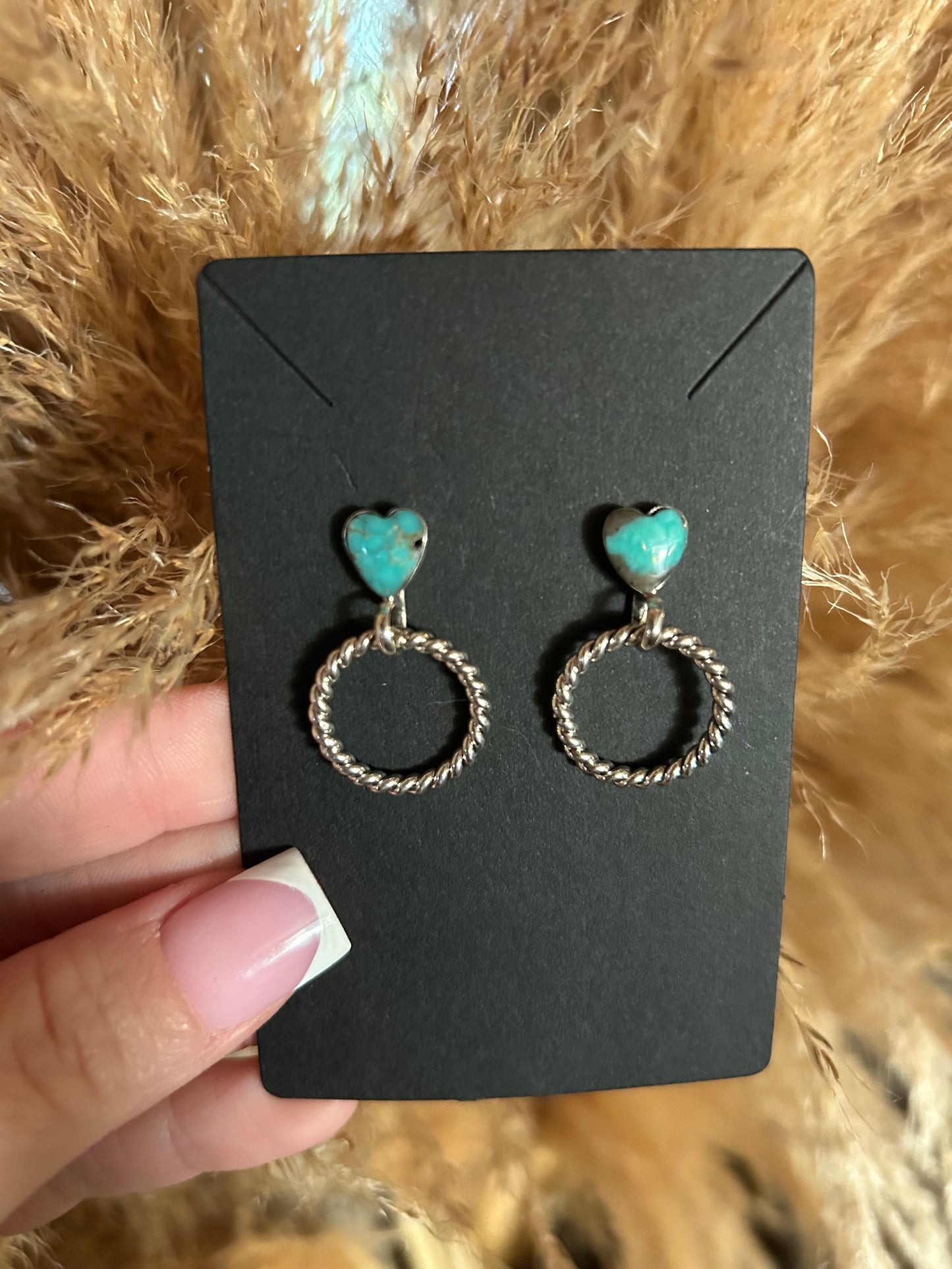 Native Made Heart And Hoop Post Earrings by Annette Martinez