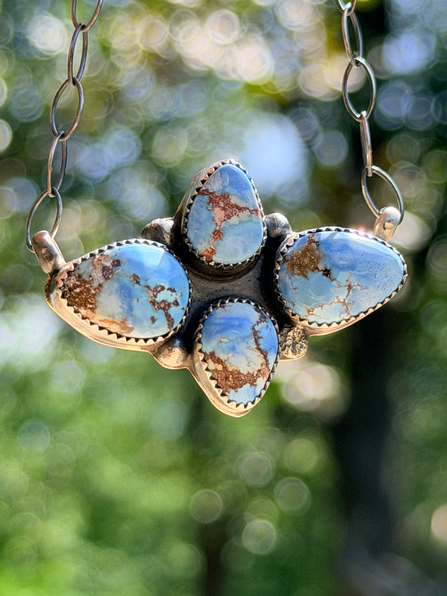 Native Made Golden Hills Cluster Necklace by Myra Benally