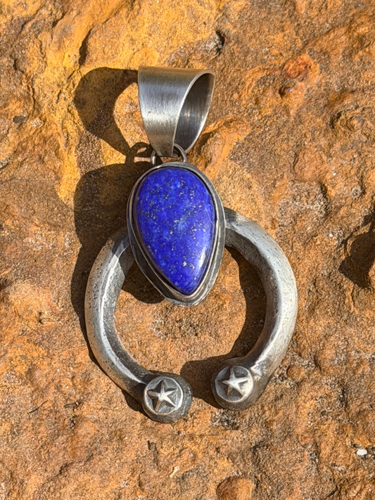 Native Made Lapis Naja by Chimeny Butte Pendant