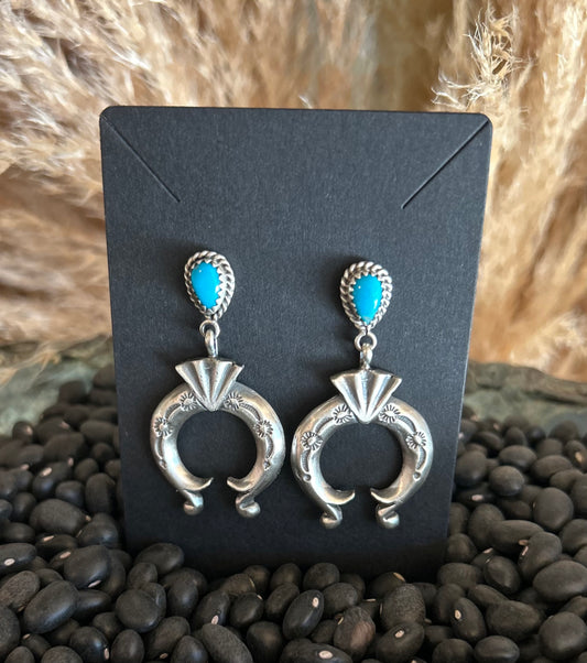 Naja Turquoise Earrings by Navajo Artist Verley Betone