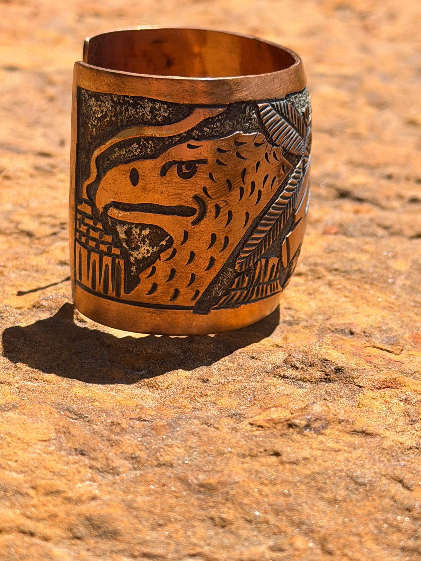Navajo Copper Storyteller Cuff by Becenti