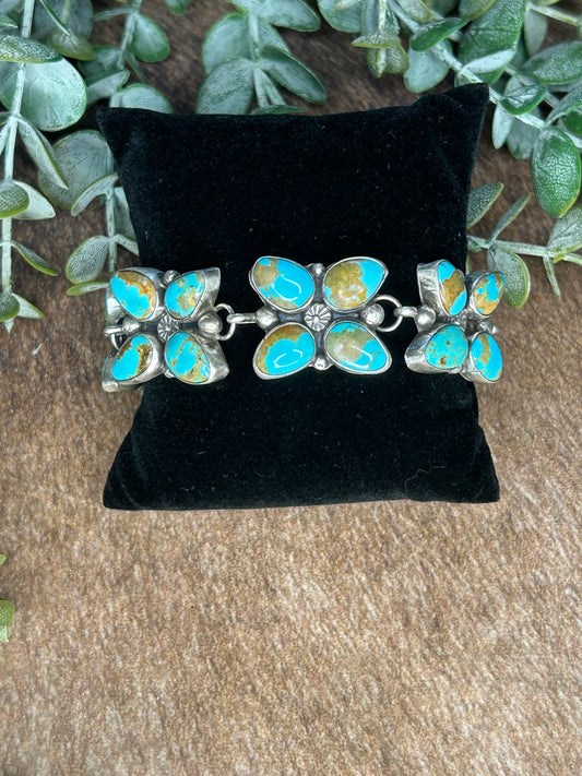 20 stones, 5 clusters with Sterling Silver Beading and Starbust Bracelet