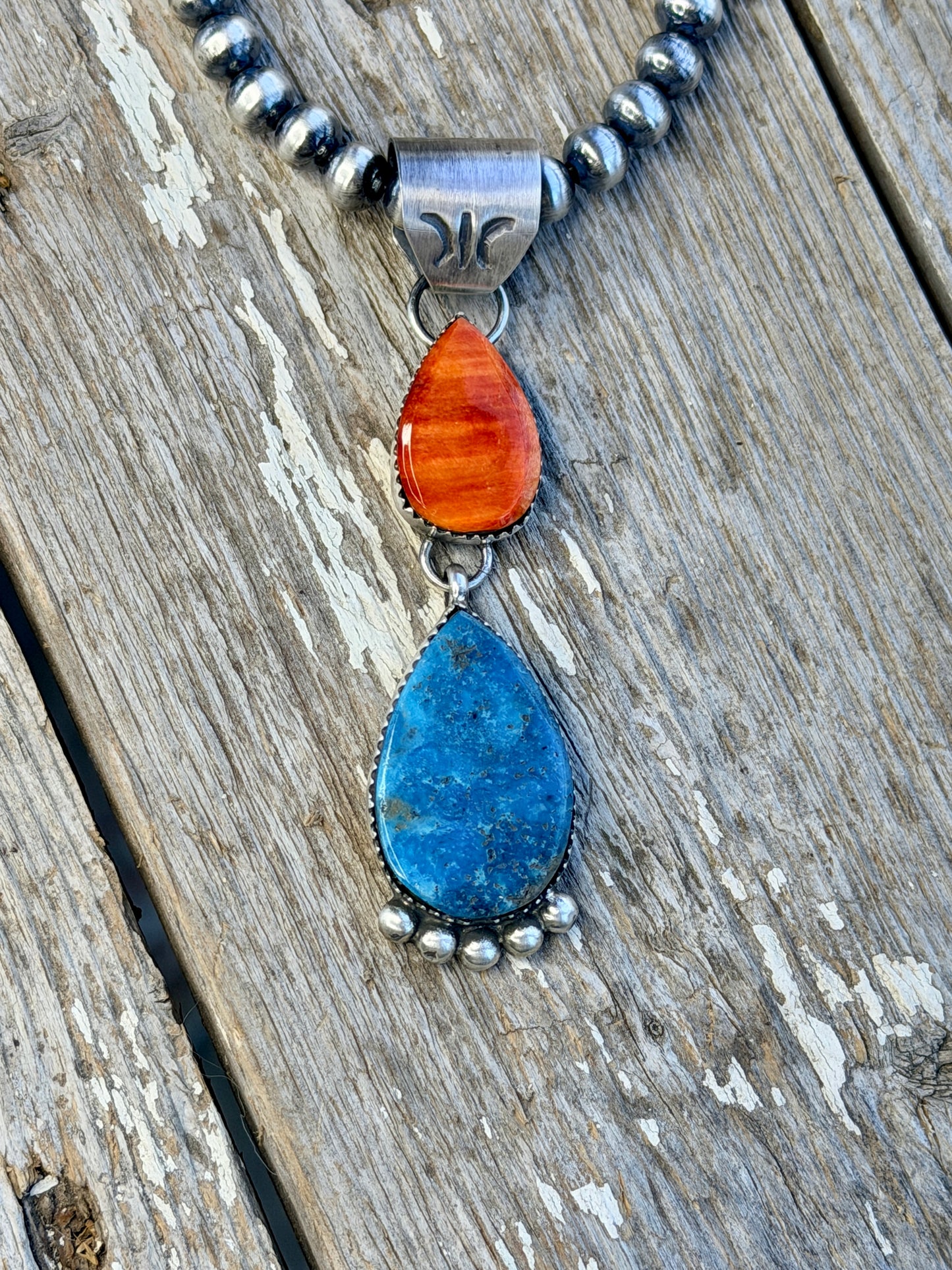 Stunning Spiny Oyster and Turquoise Native American Pendant