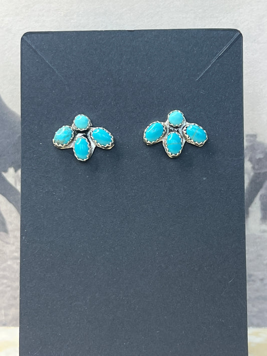 Native made Turquoise Cluster Post Earrings