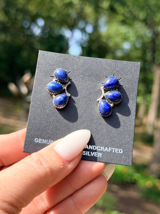 Handmade Lapis Post Studs