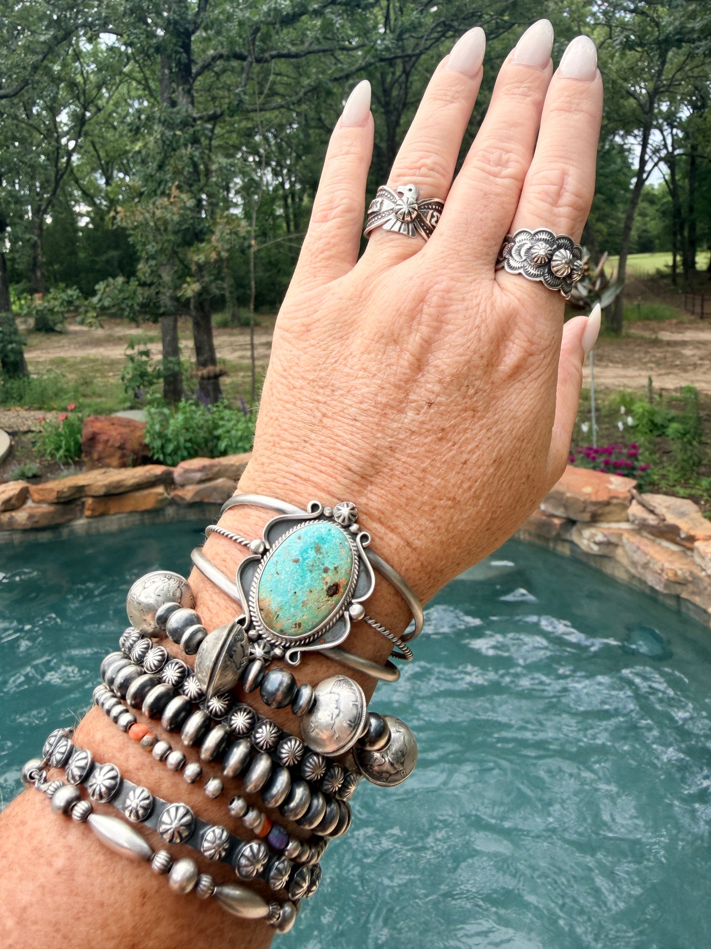 Large Native Made Turquoise Cuff