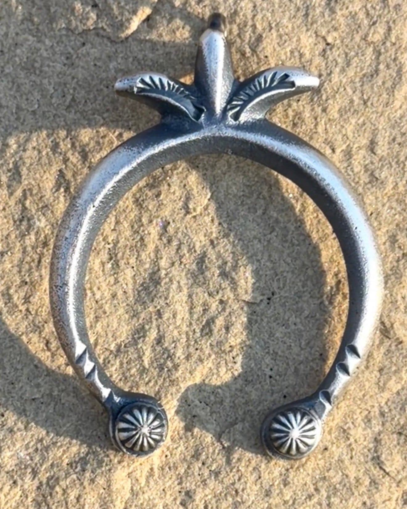 Native Made Handcrafted Sterling Silver Naja Pendant by Martha Cayatineto