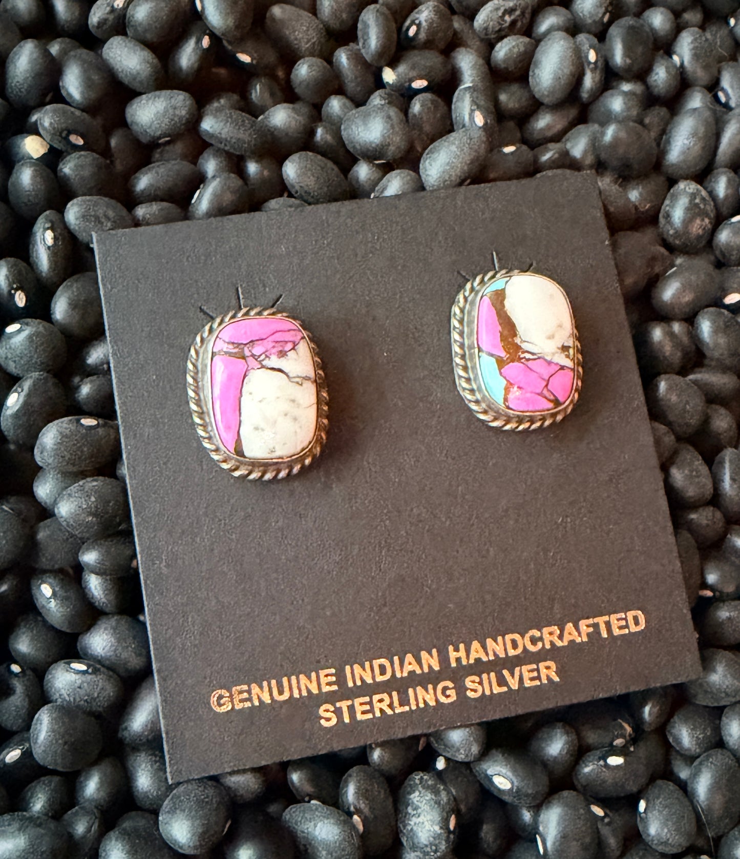 Cotton Candy Studs with Rope Design by Navajo Artist Chassity Belone
