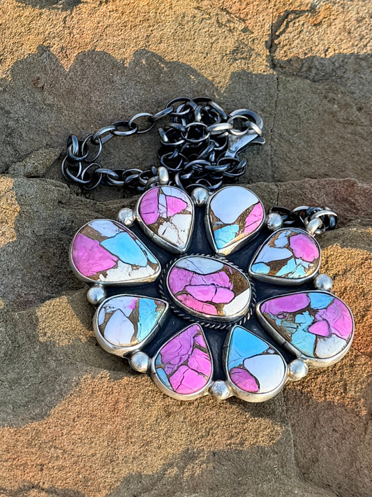 Cotton Candy Large Cluster Nevklace by Geraldine James