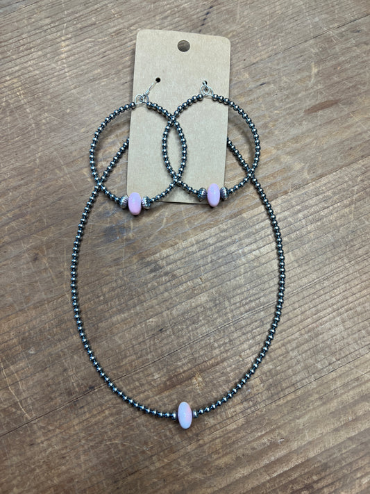 Pink Conch Navajo Pearl Set