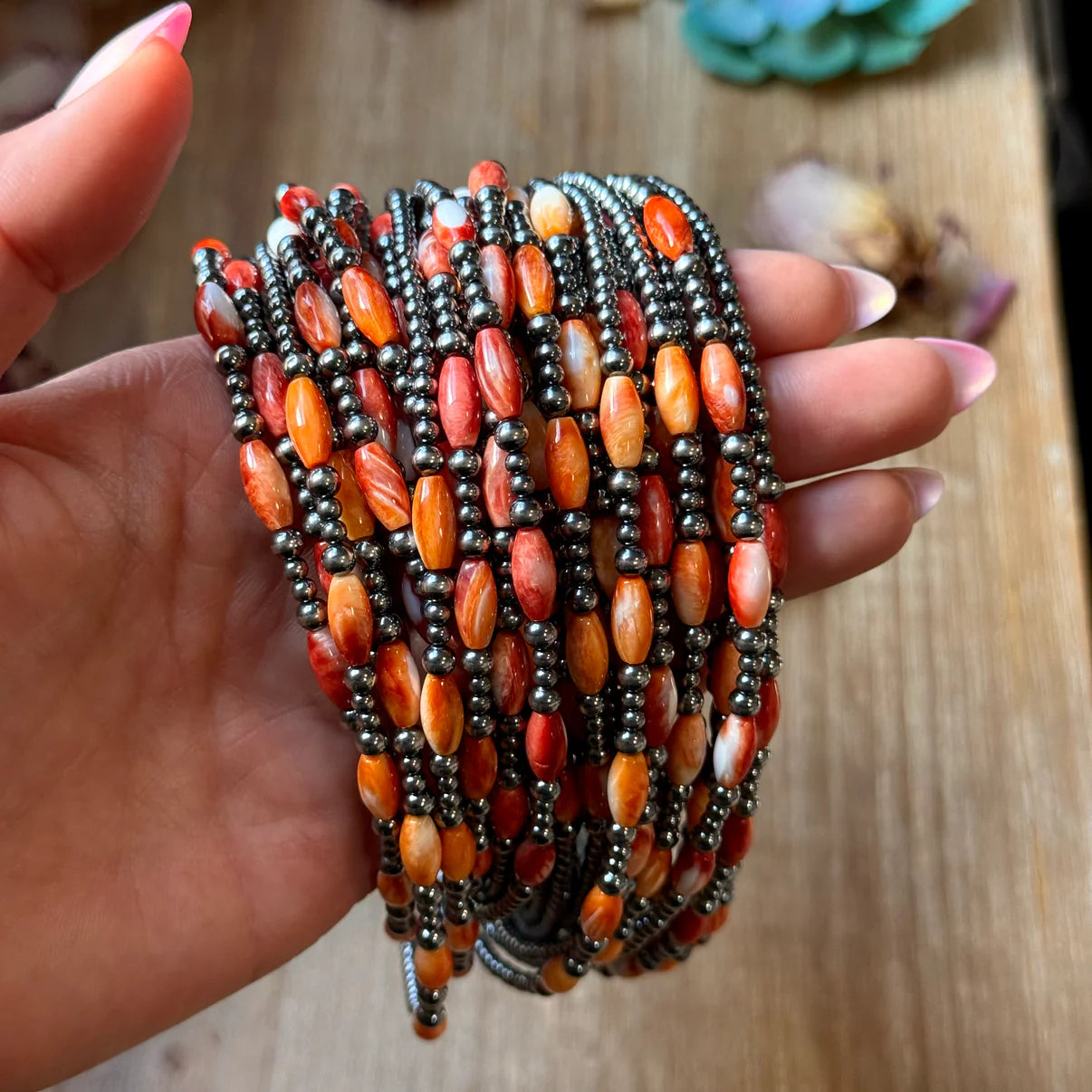 Orange Spiny Oyster Necklace– 14.5”