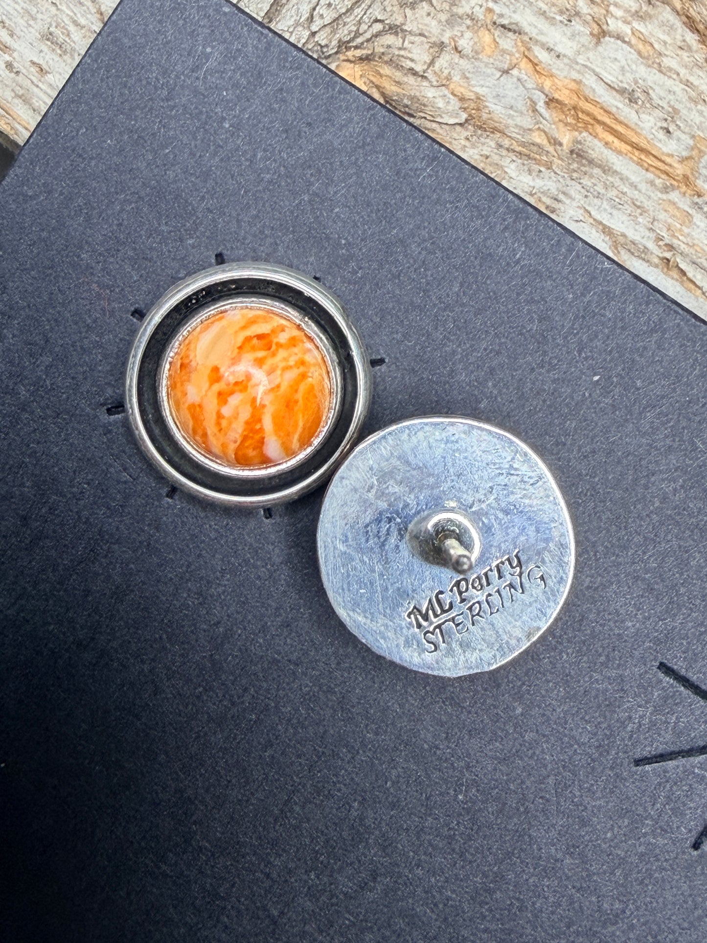 Orange Spiny Necklace and Earrings Set